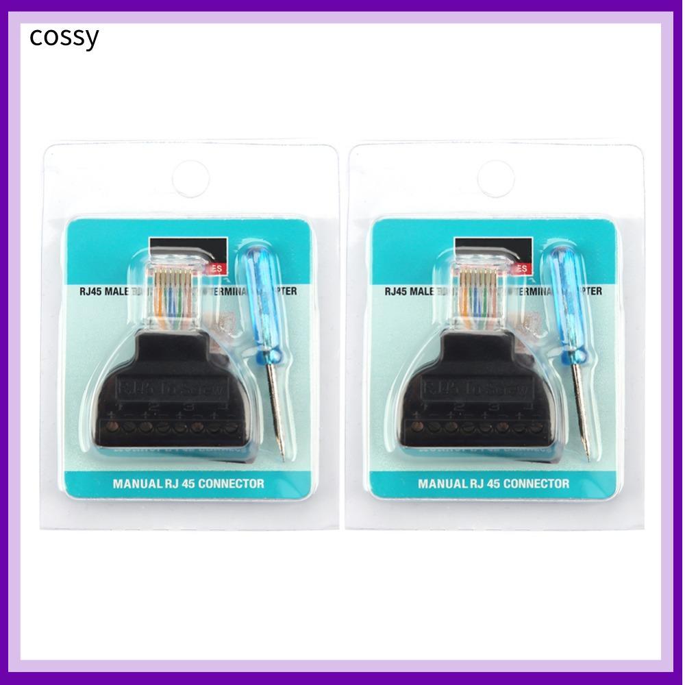 คอสซี่ 2ชิ้น rj45ปลั๊กชาย,8ขามืออาชีพลักษณะสกรูขั้วอะแดปเตอร์,ทนทานติดตั้งง่ายพอร์ตวิดีโออุปกรณ์การเ