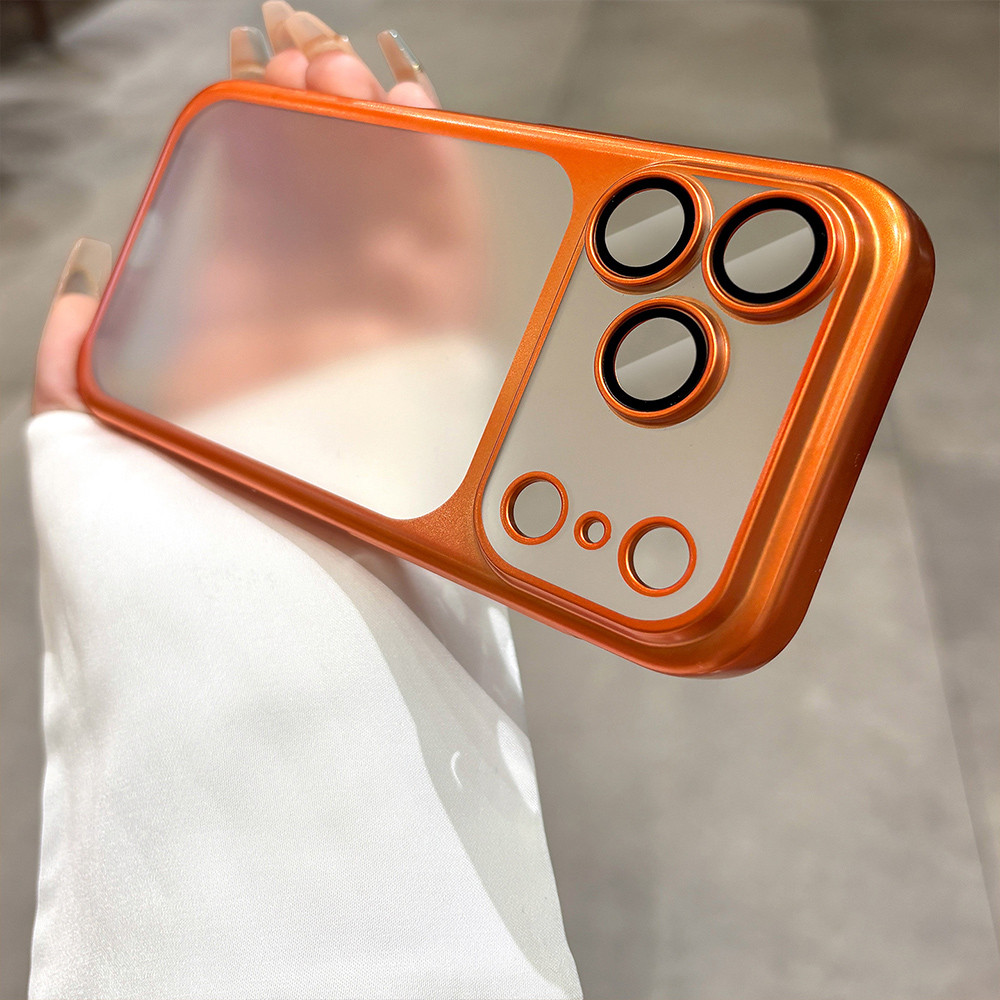 เคสใสแบบฝ้าสำหรับ for iPhone 17 Pro Max ไอโฟน 13 14 11 12 15 16 promax Air เคสโทรศัพท์ที่มีตัวป้องกันเลนส์ในตัว