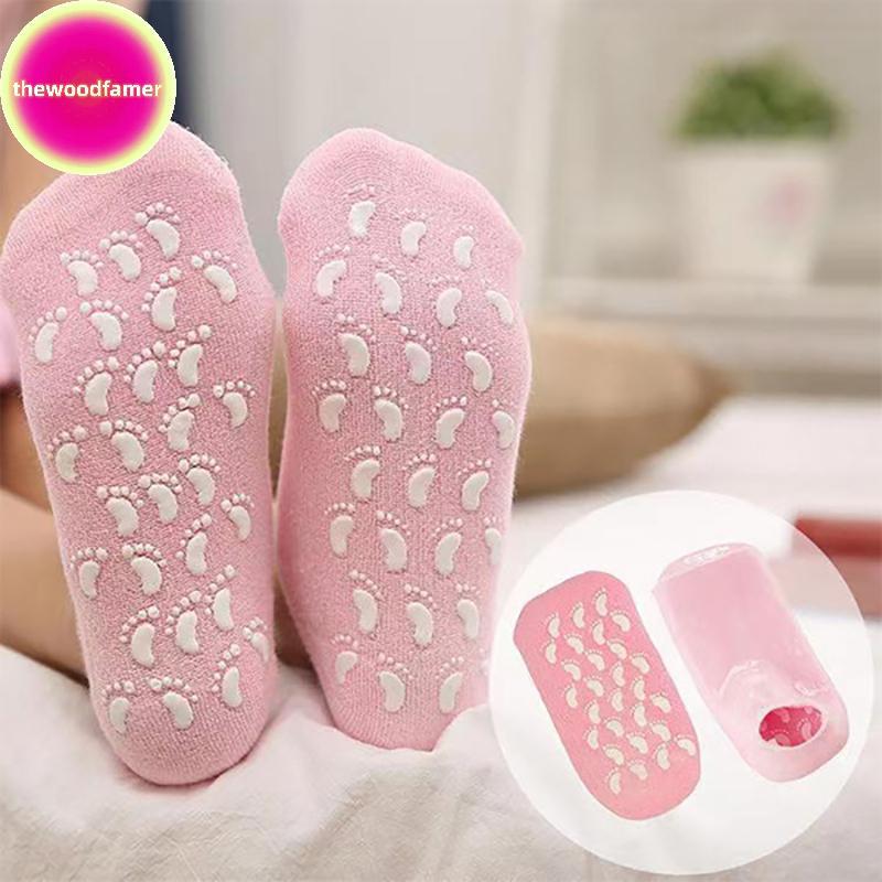 Well Ultra-Soft Moisturizing Spa Gel Heel Sock Exfoliating และป้องกันความแห้งกร้านเท้าฟื้นฟูผิว Foot