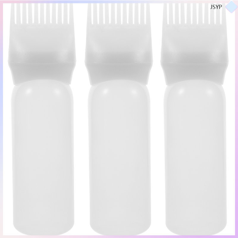 3 ชิ้นพลาสติก Root Comb Applicator ขวดโปร่งใสสําหรับย้อมผมที่แม่นยําและการใช้น้ํามัน junshaoyipin