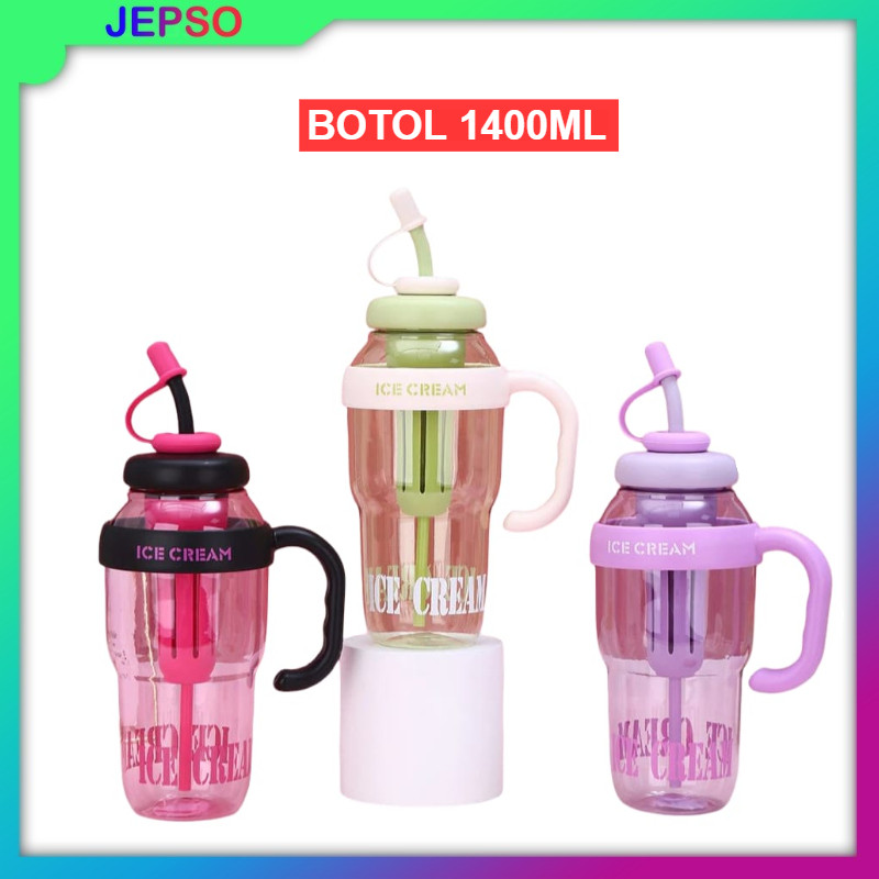 Tumbler with Straw Aesthetic 1400ml Premium / 1400ml ขวดน้ําดื่มไอศกรีม / ขวดน้ําดื่มน้ําดื่มน้ําดื่