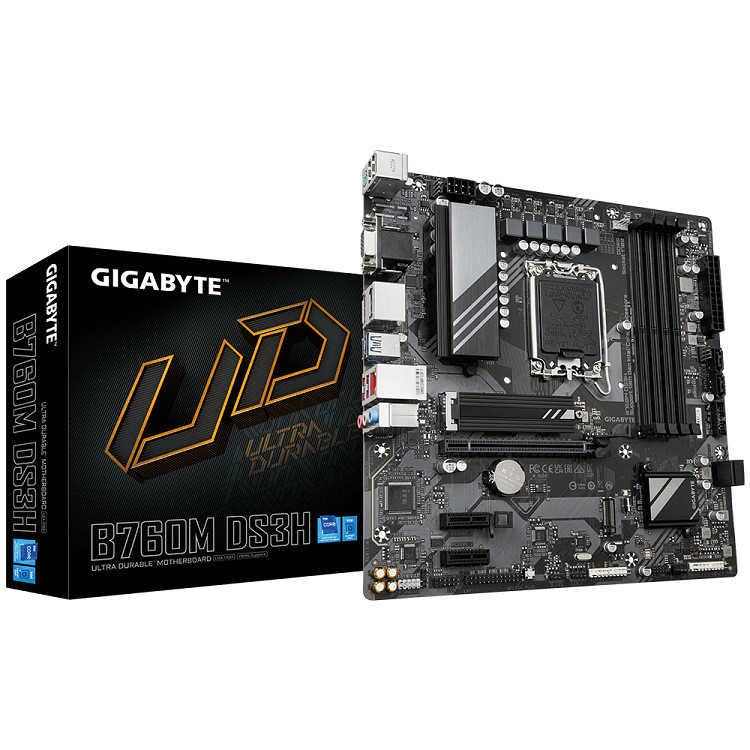 GIGABYTE B760M DS3H DDR5 เมนบอร์ดเหมาะสําหรับ CPU 13700KF/13600KF/14700KF