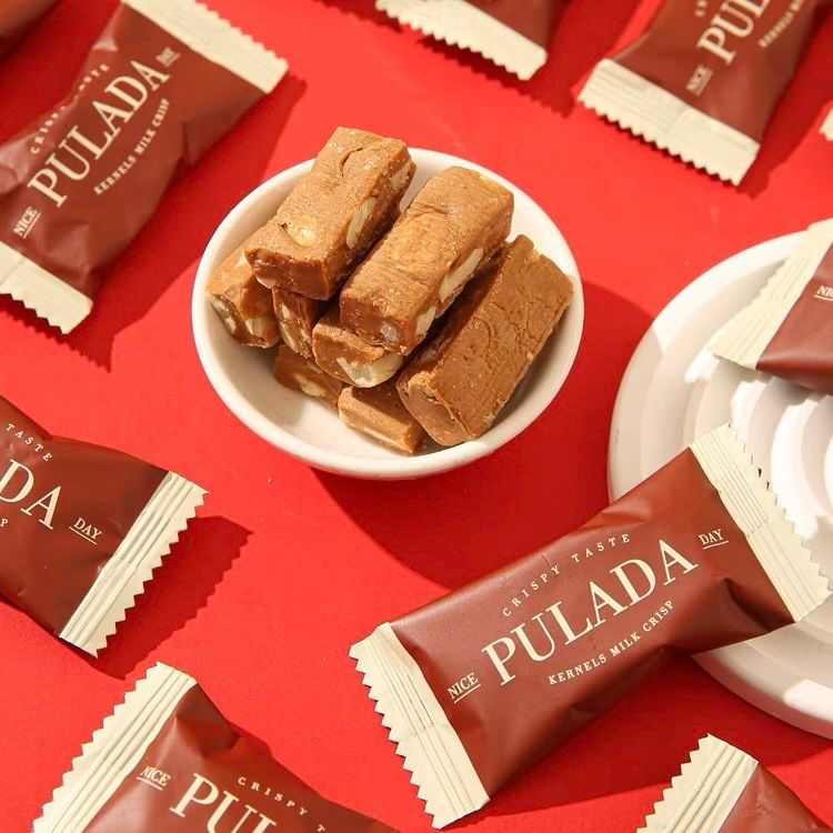 2025 สินค้าใหม่ PULADA Park Lada Handmade Caramel Sea Salt Nut Taffy Wedding Candy French Bulk Nouga
