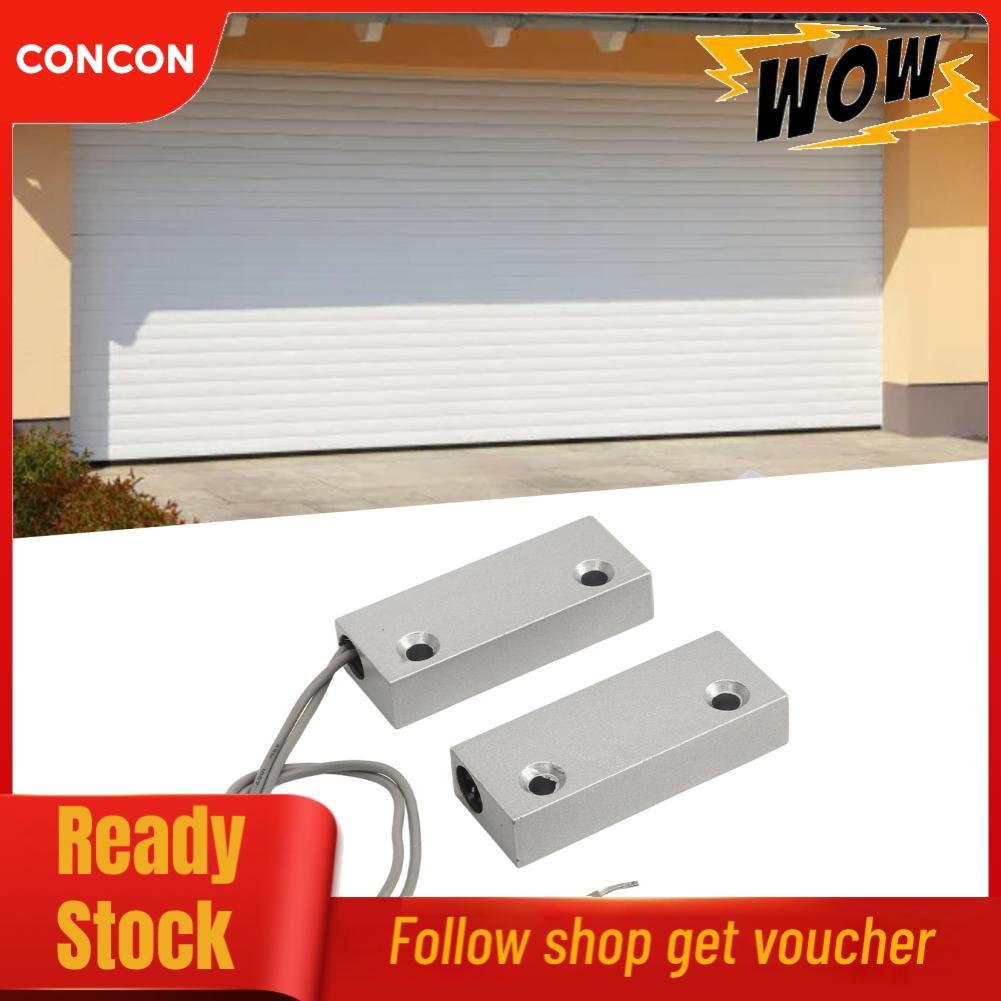 Concon Concon 10W แม่เหล็ก Reed Switch สังกะสีอัลลอยด์ตอบสนอง NC ประตูหน้าต่างเซนเซอร์สำหรับโรงรถคลั