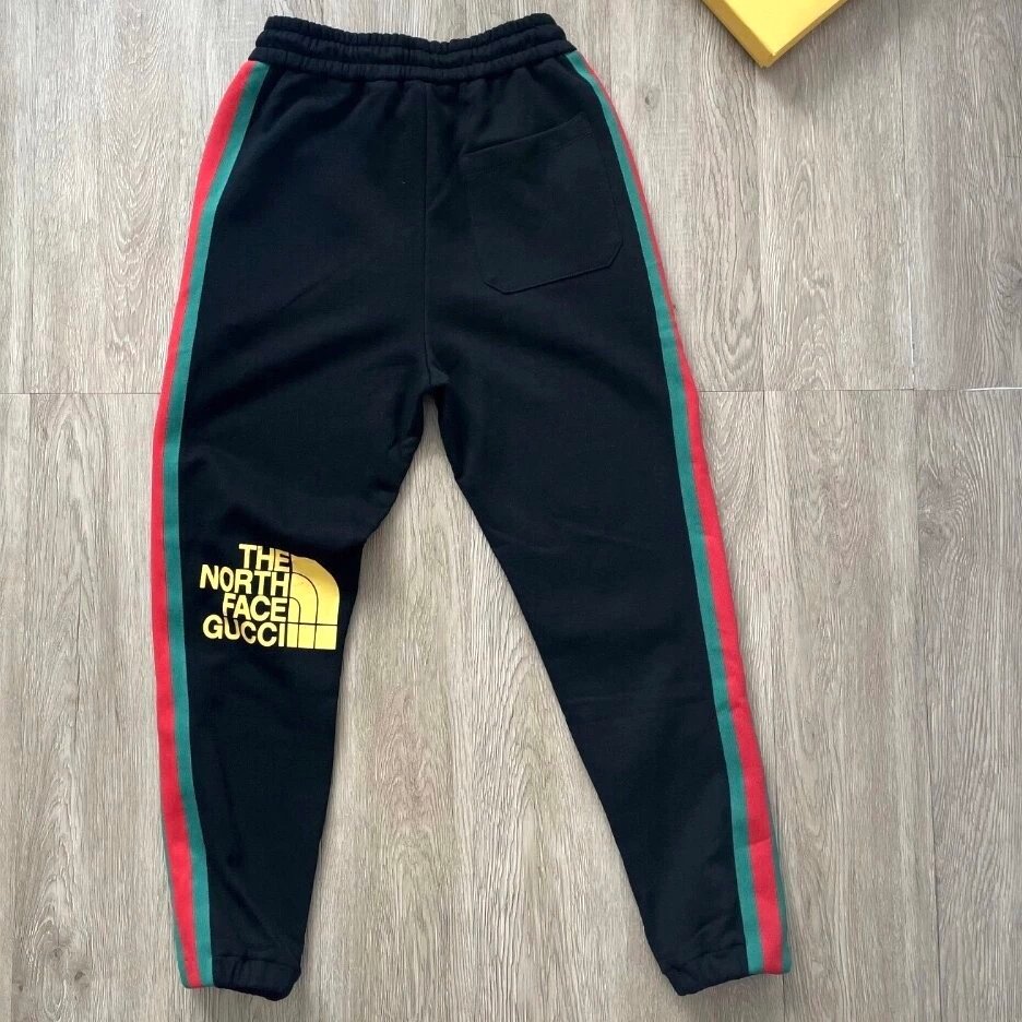 Gucci Gucci Sweatpants Men Street Wear TNF Joint Classic Red Green Striped Ribbon Stitching logo Let