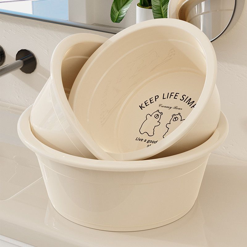 加厚印花盆家用 欧塑料PP洗盆卫生间防滑洗衣盆儿用专盆子ข้นพิมพ์อ่างล้างหน้าในครัวเรือนหอพักพลาสติก PP Wash20251229