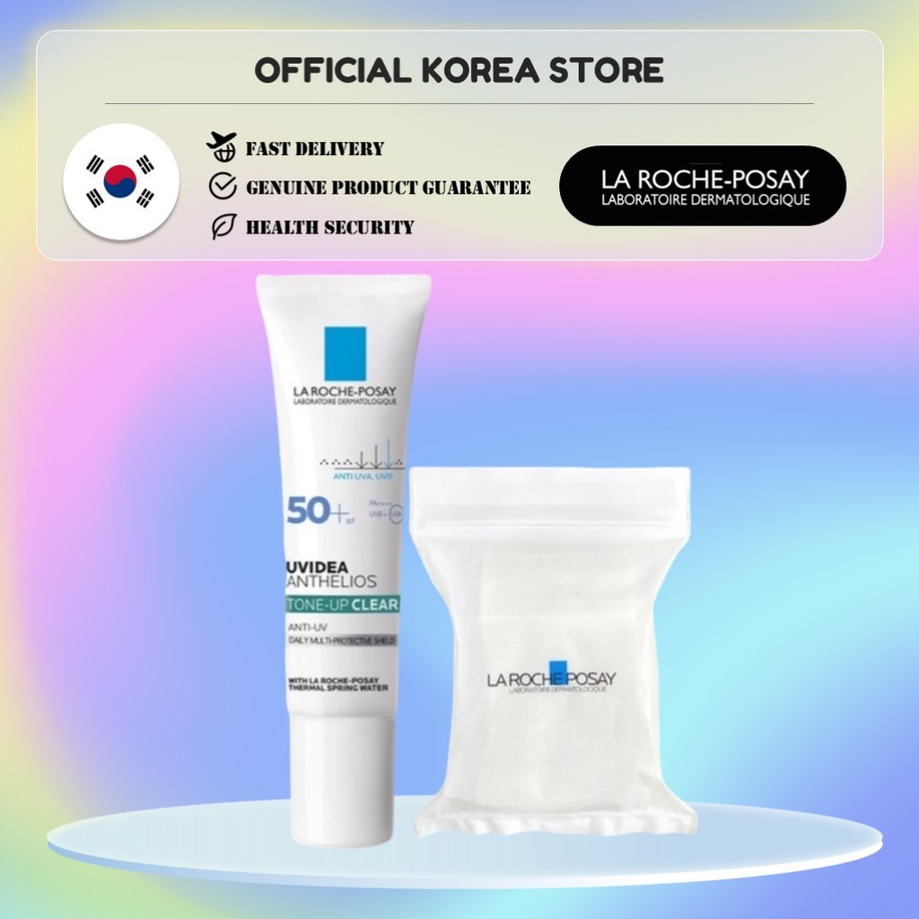 [La Roche-Posay] Uvideo Tone Up Clear Sunscreen SPF50+PA+++++30ml+30 Piece Makeup Cotton / จากเกาหลี