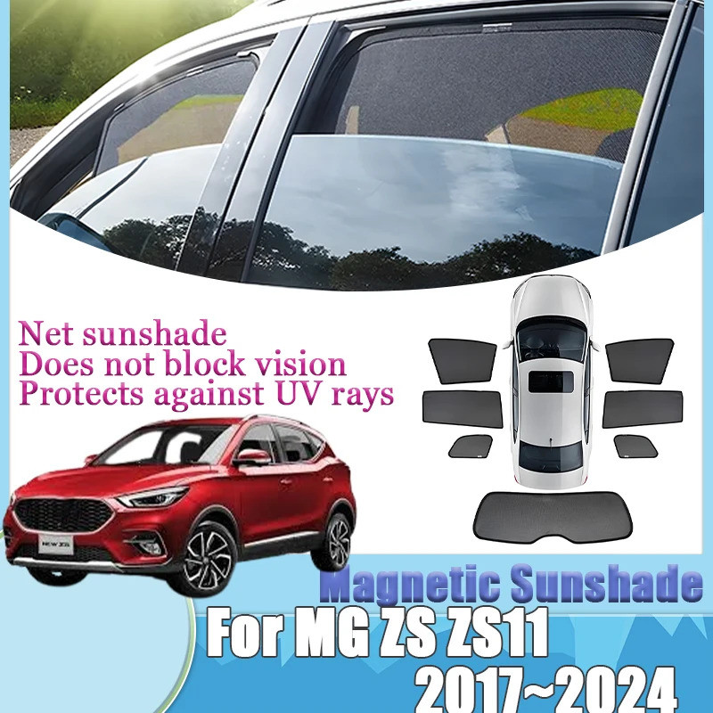 รถตาข่ายบังแดดสําหรับ MG ZS ZS11 2017-2024 EV Anti Sun Magnetic Visor Sun Protector Shades ผ้าม่านความเป็นส่วนตัว Shield ฝาครอบอุปกรณ์เสริม