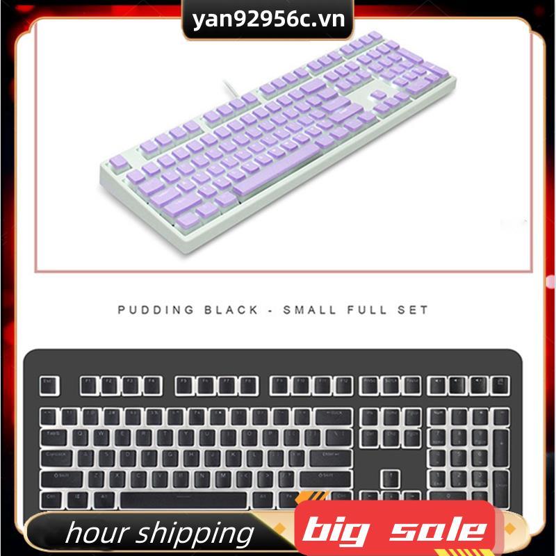1 ชุดพุดดิ้งคีย์บอร์ดหมวกกล่อง Pbt Customing Cream Jelly Game Keyboard Cap (สีเหลือง)