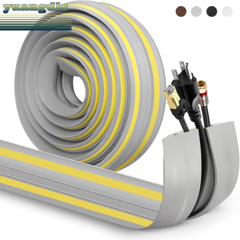 YUANG ฝาครอบสายไฟบนพื้น, ป้องกันการเดินทางอันตราย PVC Wire Hider, Professional Heavy Duty ยืดหยุ่น 1m การจัดการสายเคเบิล Home Office