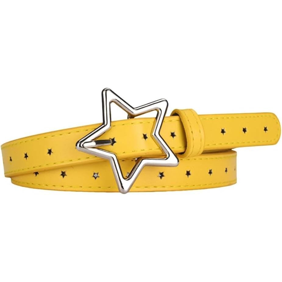 Punk Goth Star Belts Y2k Grunge Accessories for Girls Women Gen Z Fashion Pu Belts for Jeans Pants G