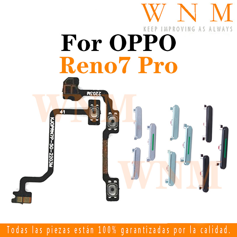 สําหรับ OPPO Reno 7 Pro 5G CPH2293 PFDM00 ปุ่ม flex บน/ปิดปุ่มสวิทช์ด้านข้าง Key Volume Up Down Flex สายโทรศัพท์มือถือ Part