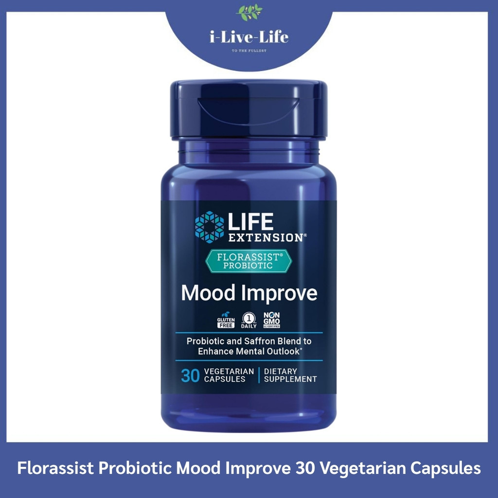 Life Extension - Florassist Mood Improve 30 Vegetarian Capsules โปรไบโอติก สุขภาพทางเดินอาหาร