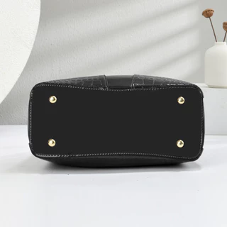 CHICCARRY Glossy Crocodile Pattern Tote Bag ชุด 3 ชิ้น Mother Daughter Bag Commuter Handbag Crossbody Bag Mom Handbag