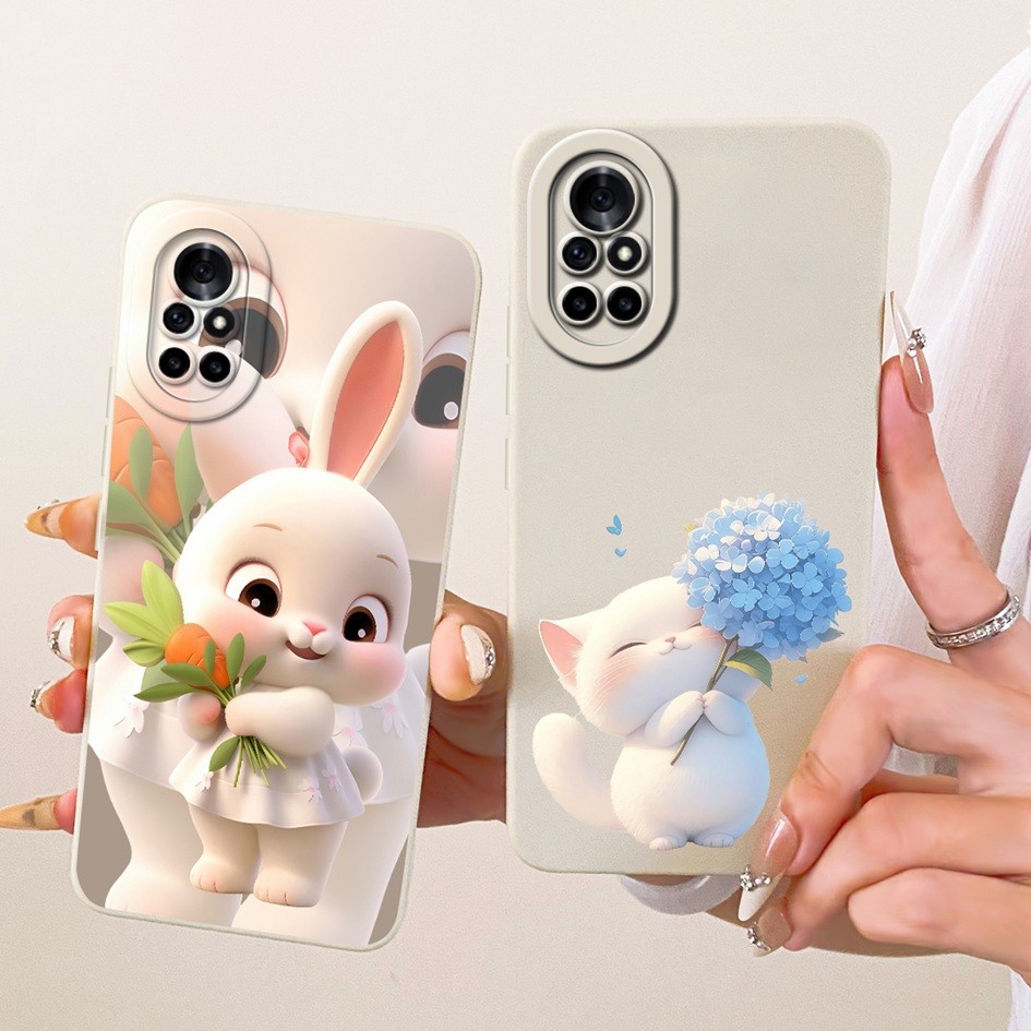 สําหรับ Huawei Nova 8 ปลอก ANG-L02B ANG-L21B ANG-LX1 น่ารักการ์ตูนกระต่ายแมวซิลิโคนนุ่มฝาครอบโทรศัพท
