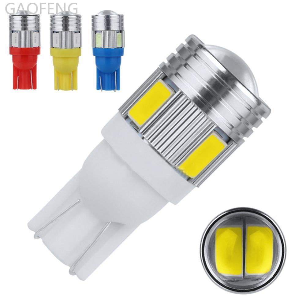 GAOFENG T10 รถ W5W 6SMD 5630 หลอดไฟ LED ไฟสัญญาณย้อนกลับโคมไฟอ่านหนังสือ DC 12V Auto Wedge ด้านข้างป