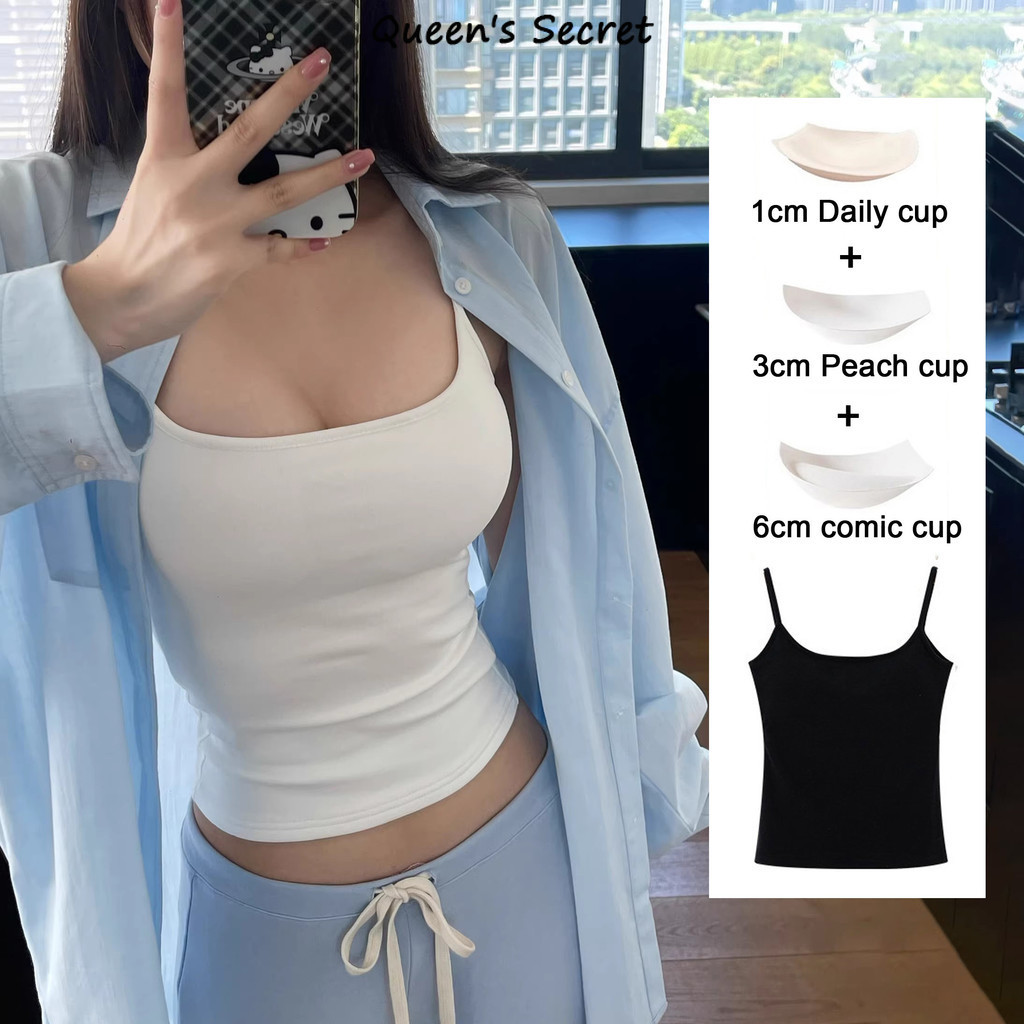 เสื้อสายเดี่ยวหน้าอกการ์ตูนฟองน้ำหนา ขนาด 1 ซม., 3 ซม., และ 6 ซม. มาพร้อมเสื้อกล้ามและฐานเอวสำหรับผู้หญิง