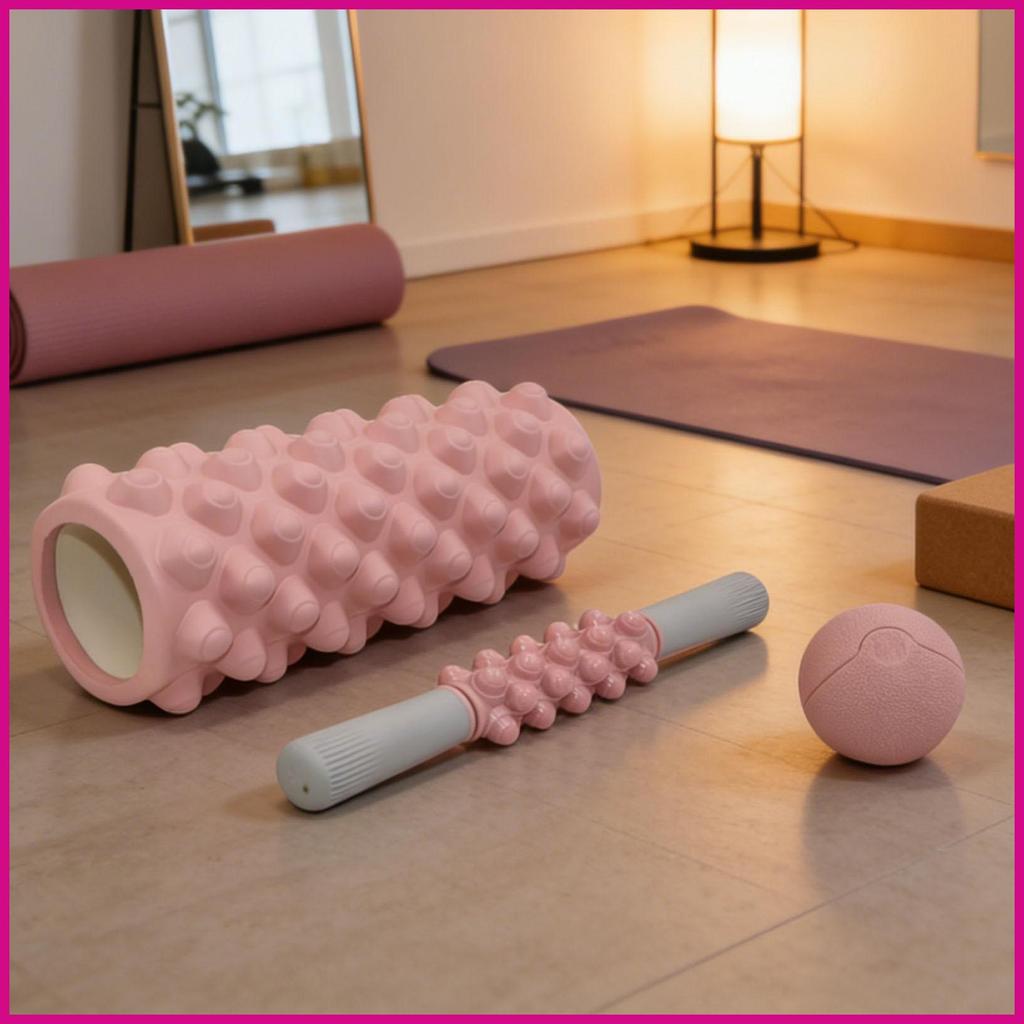 ลูกกลิ้งกล้ามเนื้อโฟมความหนาแน่นสูงโพสต์-Workout Pilates Roller Foam ชุดสําหรับผ่อนคลาย Stick Ball P