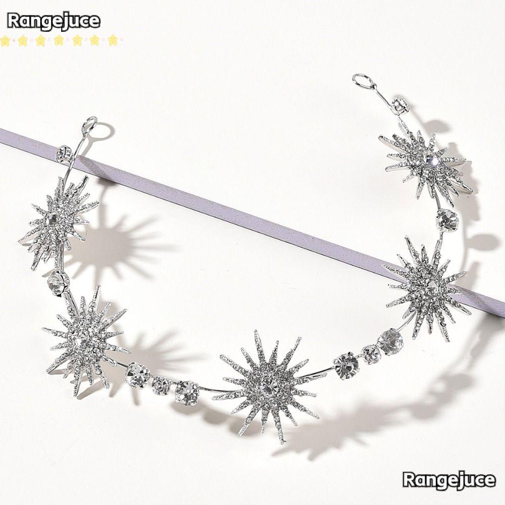 RANGEJUCE Star Headpieces Crown เครื่องประดับผม Queen Crown เจ้าสาวตกแต่งคริสตัล Headbands