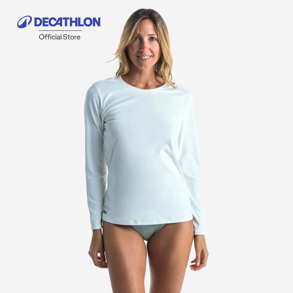 Decathlon Women’S Surfing Long-Sleeved Uv-Resistant T-Shirt เสื้อโต้คลื่นผู้หญิงแขนยาวป้องกันรังสียูวี