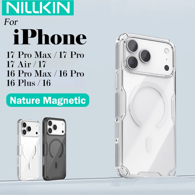Nillkin สําหรับ iPhone 17 Pro Max 17 Air 16 Pro Max 17Pro 16Pro Nature Pro แม่เหล็กโปร่งใส TPU กรอบเ