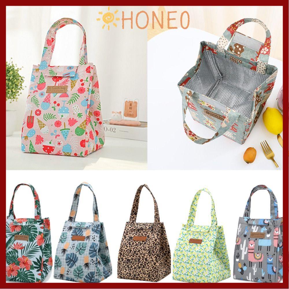 HONE Camping Food Drink Cooler Bag, Ice Pack กันน้ําฉนวนถุงอาหารกลางวัน, Tote Box กระเป๋าเดินทางผ้าปิคนิคกล่องเก็บอาหารผู้ใหญ่เด็ก
