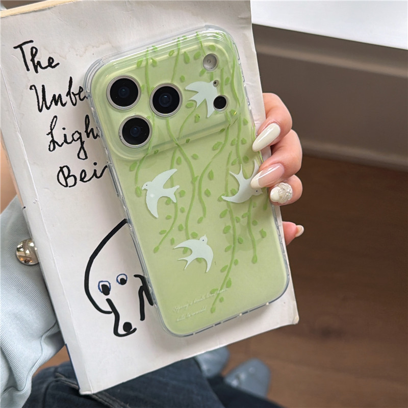 IPhone 17 Pro Max Willow tree ลายนกนางแอ่น วัสดุ TPU IMD craft เคสโทรศัพท์พิมพ์ลายสองชั้น