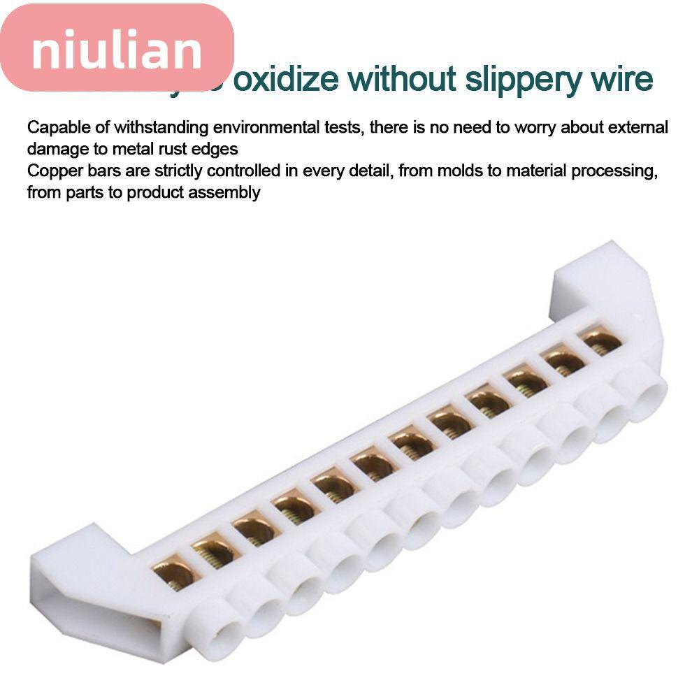 NIULIAN Zero Row, With Hole Screw Brass Grounding Terminal Block, Screw Connector Multi-specificatio