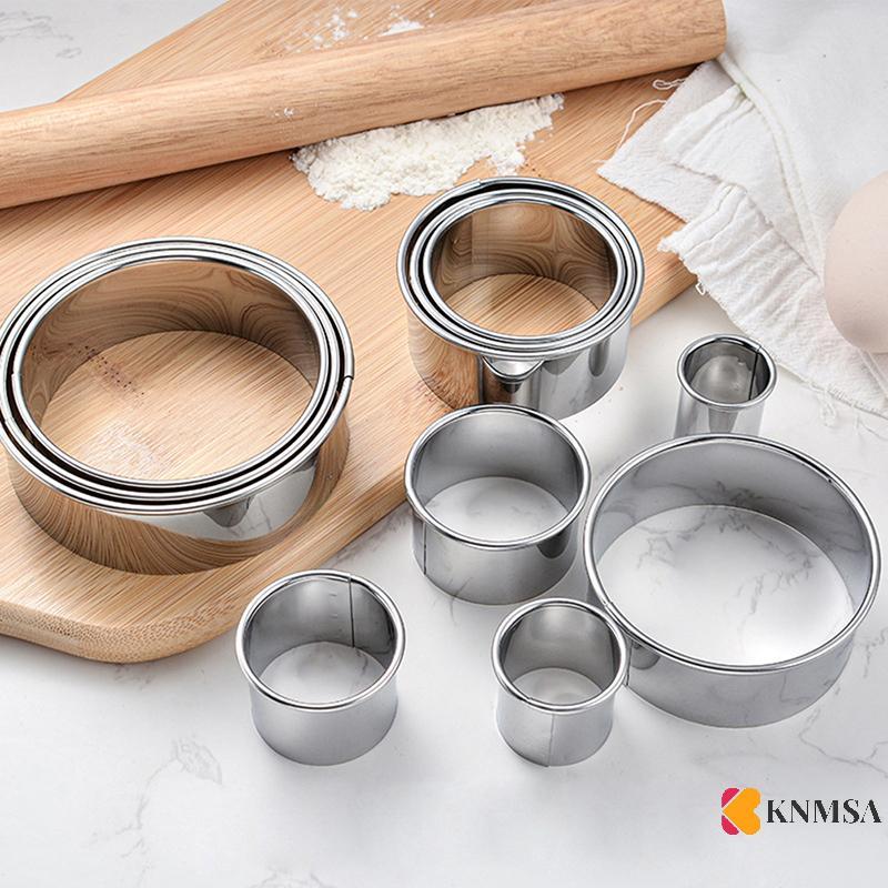 KNMSA] 11pcs Round Cookie Biscuit Cutters Circle Pastry Cutters Baking Circle Ring Mold necknn nateck
