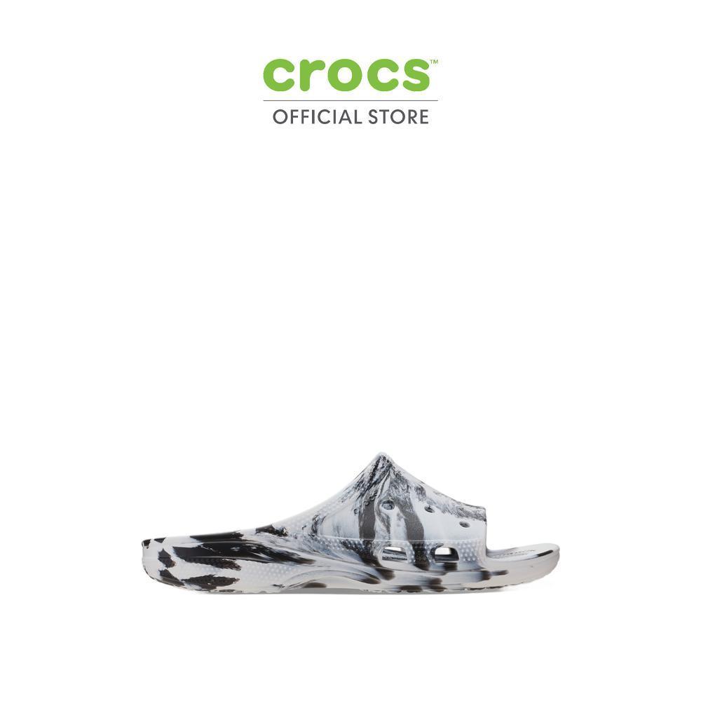 CROCS รองเท้าแตะผู้ชาย SATURDAY SLIDE MARBLED  รุ่น 213299-066 -  BLACK/WHITE