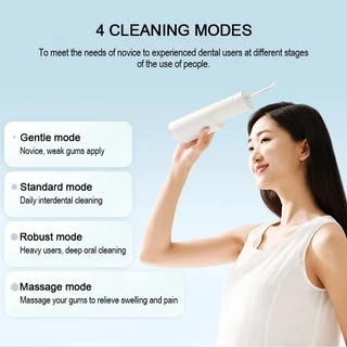 Xiaomi Mijia Water Flosser F300 เครื่องล้างฟันพกพา 240ML นวัตกรรมพัลส์กระเจิง 4 โหมด 3 หัวฉีด การกันน้ำระดับ IPX7