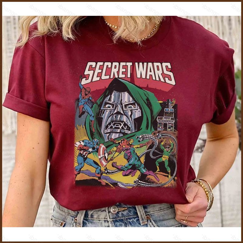 เสื้อยืด YB3 Avengers doomsday Secret Wars Comics Doctor Doom Spider-Man Iron Man Heroes