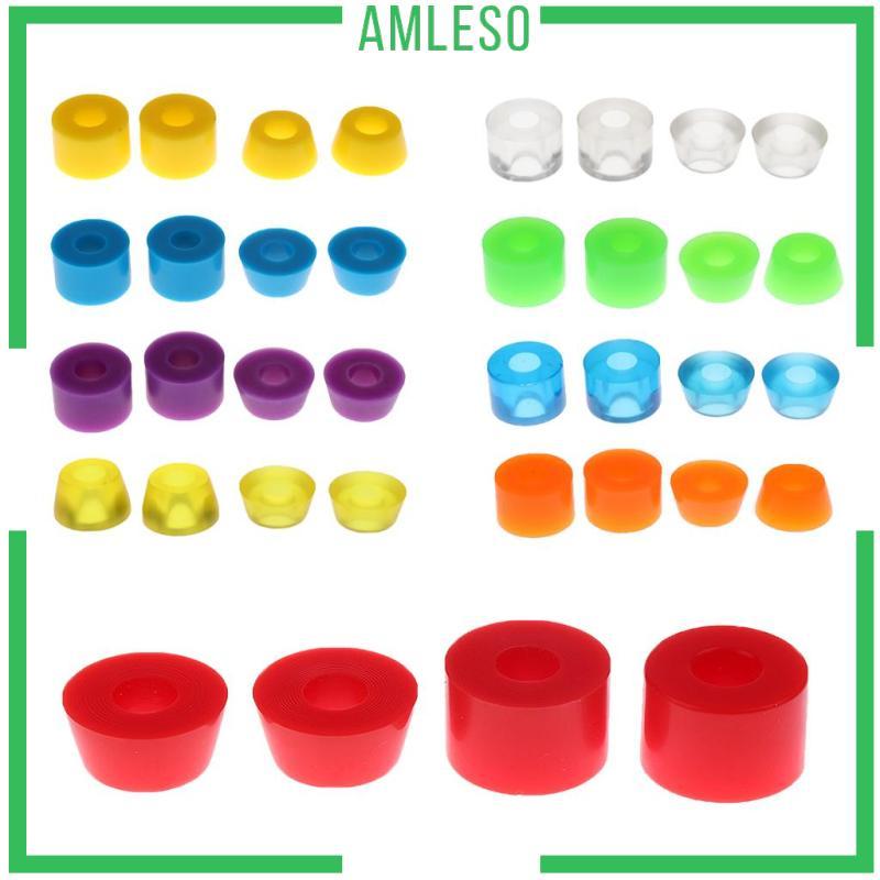 [Amleso] 2x Skateboard Longboard Truck Kits W/ 2 Bottom Bushings & 2 Top Bushings 90a