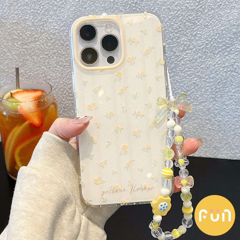 INS ดอกไม้สีเหลือง Hard PC โทรศัพท์มือถือสําหรับ iPhone 17 16 15 14 Pro Max 13 16Promax พร้อม Bowknot Chain กันกระแทก IMD โทรศัพท์มือถือปกหลัง ราคา ถูกที่สุด ดีลบีเคเค แกลเลอรีภาพที่ 4