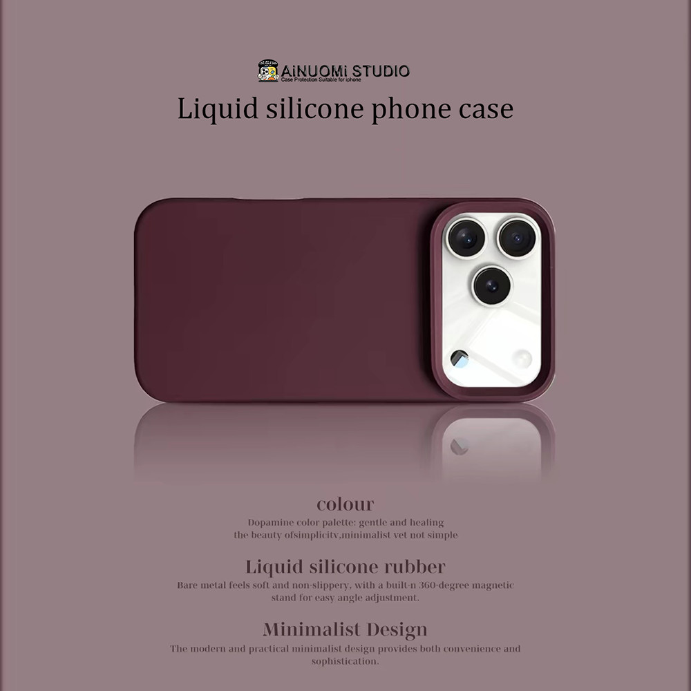 สีพลัมซิลิโคนเหลวเคสโทรศัพท์สําหรับ ไอโฟน 18มือโปร สูงสุด 17 16 15 14 13 12 11 มือโปร สูงสุด ปลอกปกป้องลื่นกันกระแทกป้องกันฝุ่นกรณี