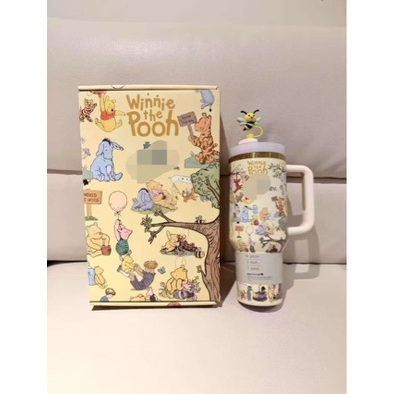 STANLEY Winnie the Pooh Co-Branded 40oz ฉนวนกันความร้อน Cooler Cup ถ้วยมูลค่าสูง Ice Master Car Cup w