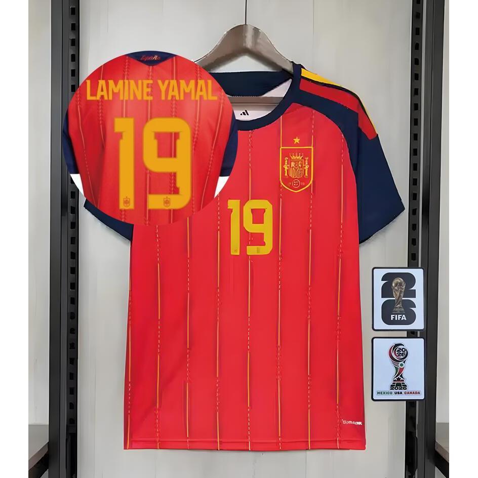 เสื้อฟุتบอลแขนสั้น รุ่นแฟนบ้านสเปน ไซส์ S-4XL