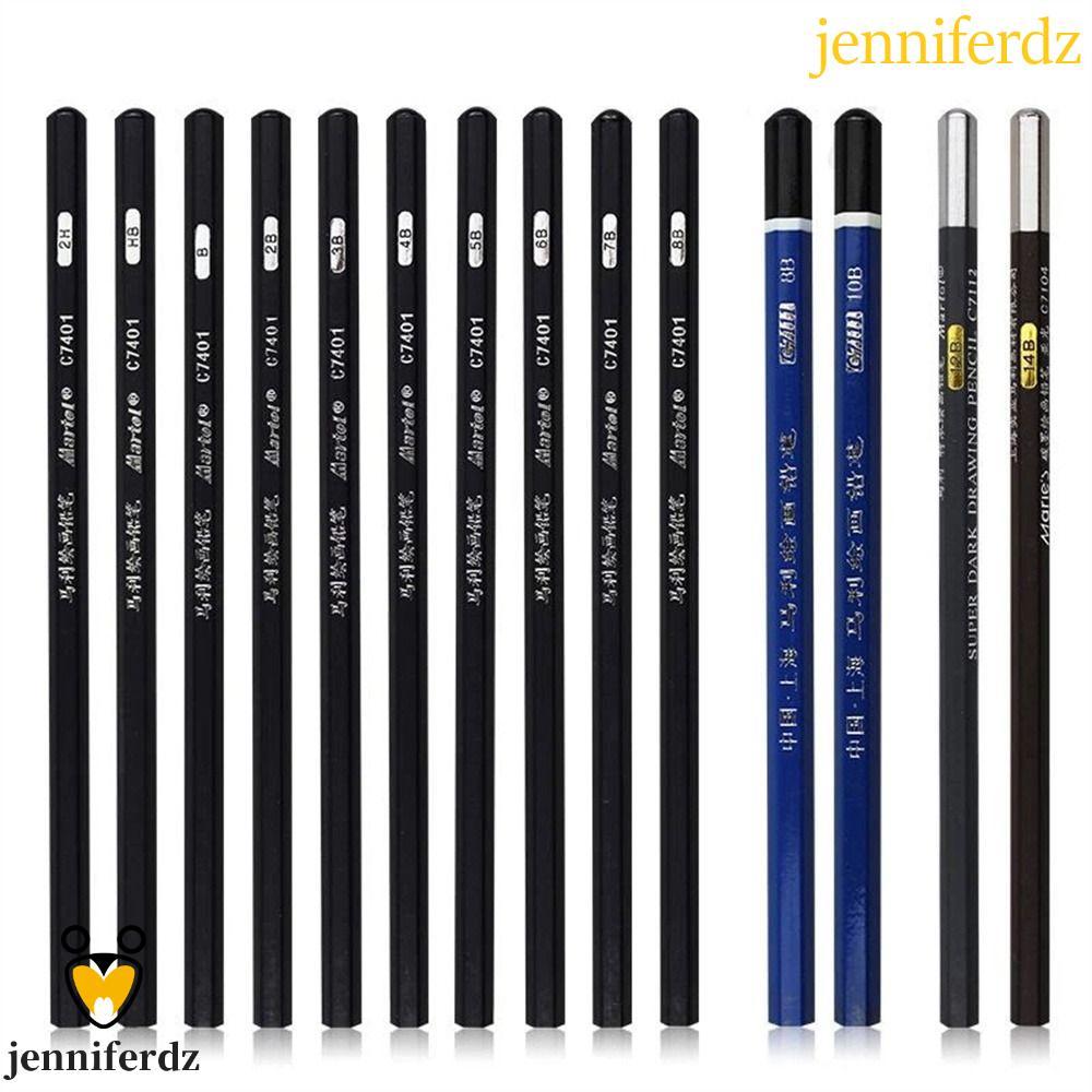 JENNIFERDZ 12 ชิ้นดินสอ 7B 8B 10B Art นักเรียน 12 ชิ้น/กล่อง Professional ดินสอสีดํา Hard Charcoal 2