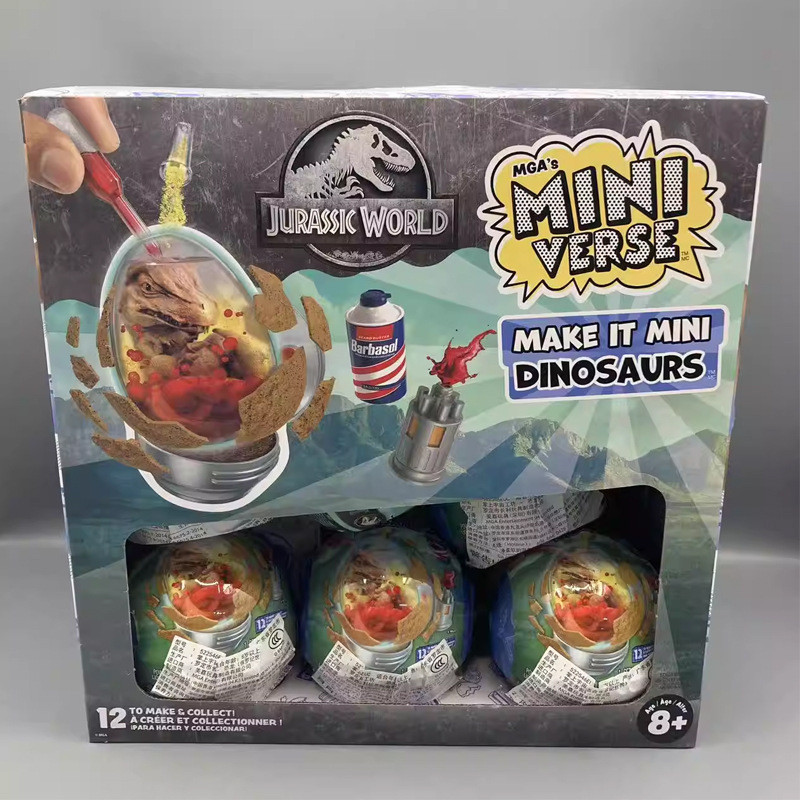 Mini miniverse Mini Jurassic World ไข่ไดโนเสาร์ DIY กล่องปริศนาขนาดเล็ก MGAK
