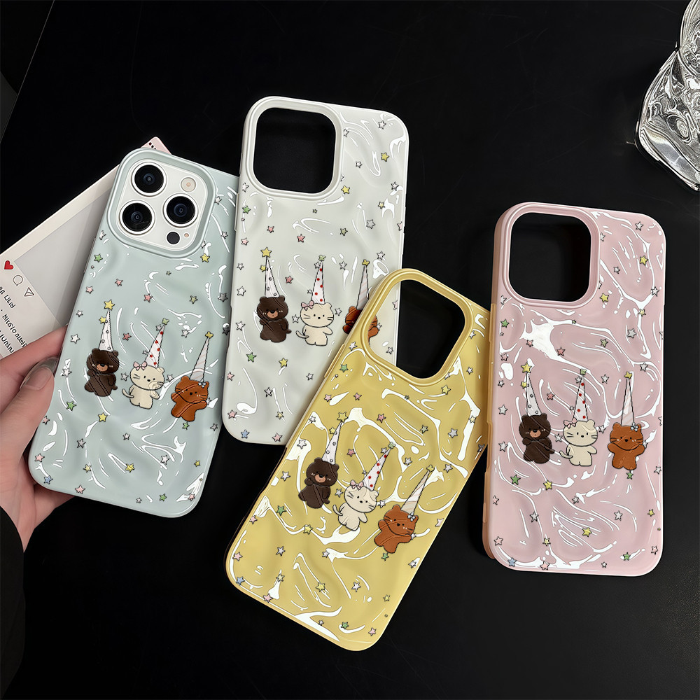 ✨จัดส่งฟรี✨คริสต์มาสลูกแมวอุกกาบาตเคสโทรศัพท์สำหรับiPhone 16 15 14 13 12 11 6 7 8 Plus Pro PromaxกรณีTPU