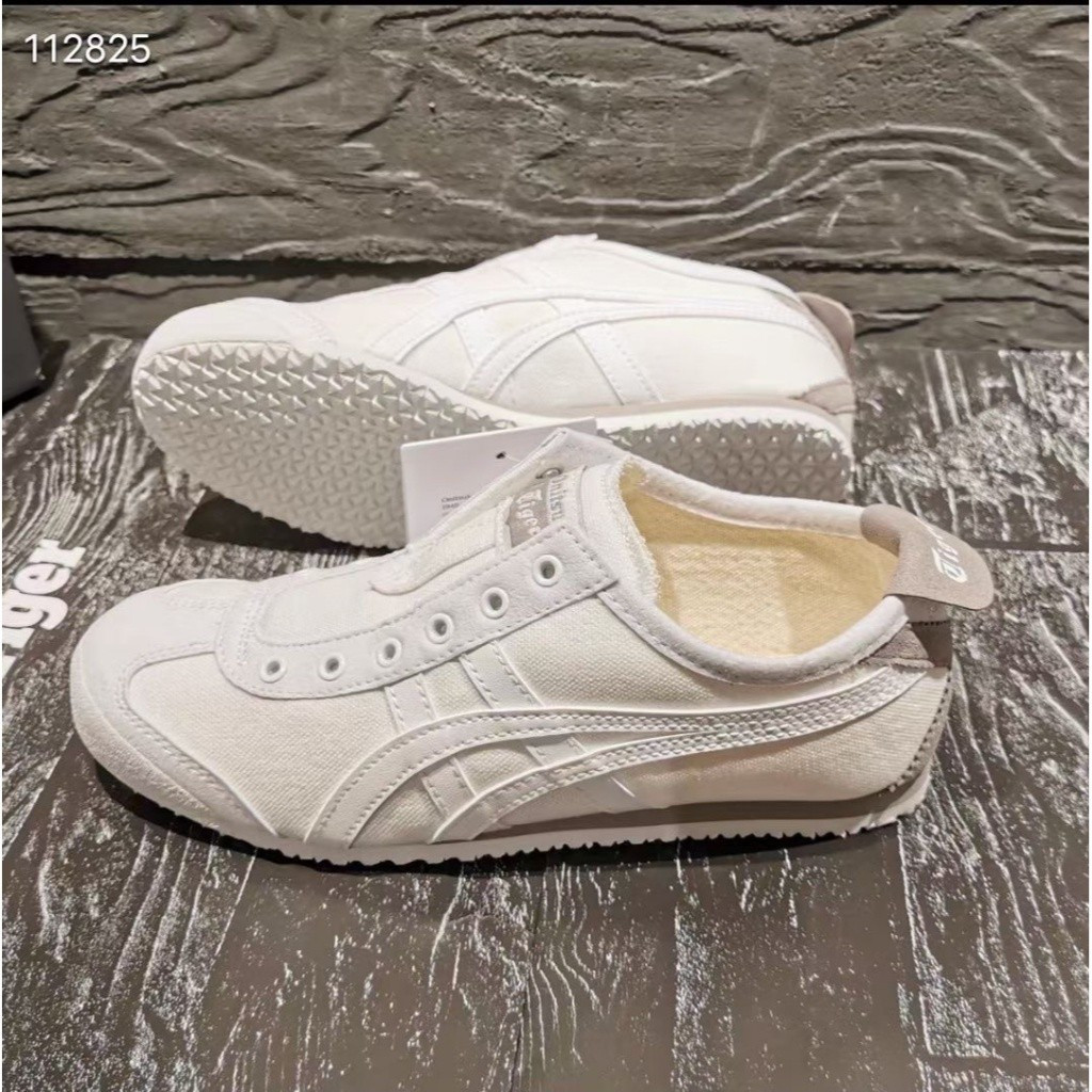 ONITSUKA TIGER Onitsuka Mexico 66 SLIP ON ยี่ห้อผ้าใบรองเท้าวิ่งลําลองผู้ชายผู้หญิงกีฬารองเท้า PXIL