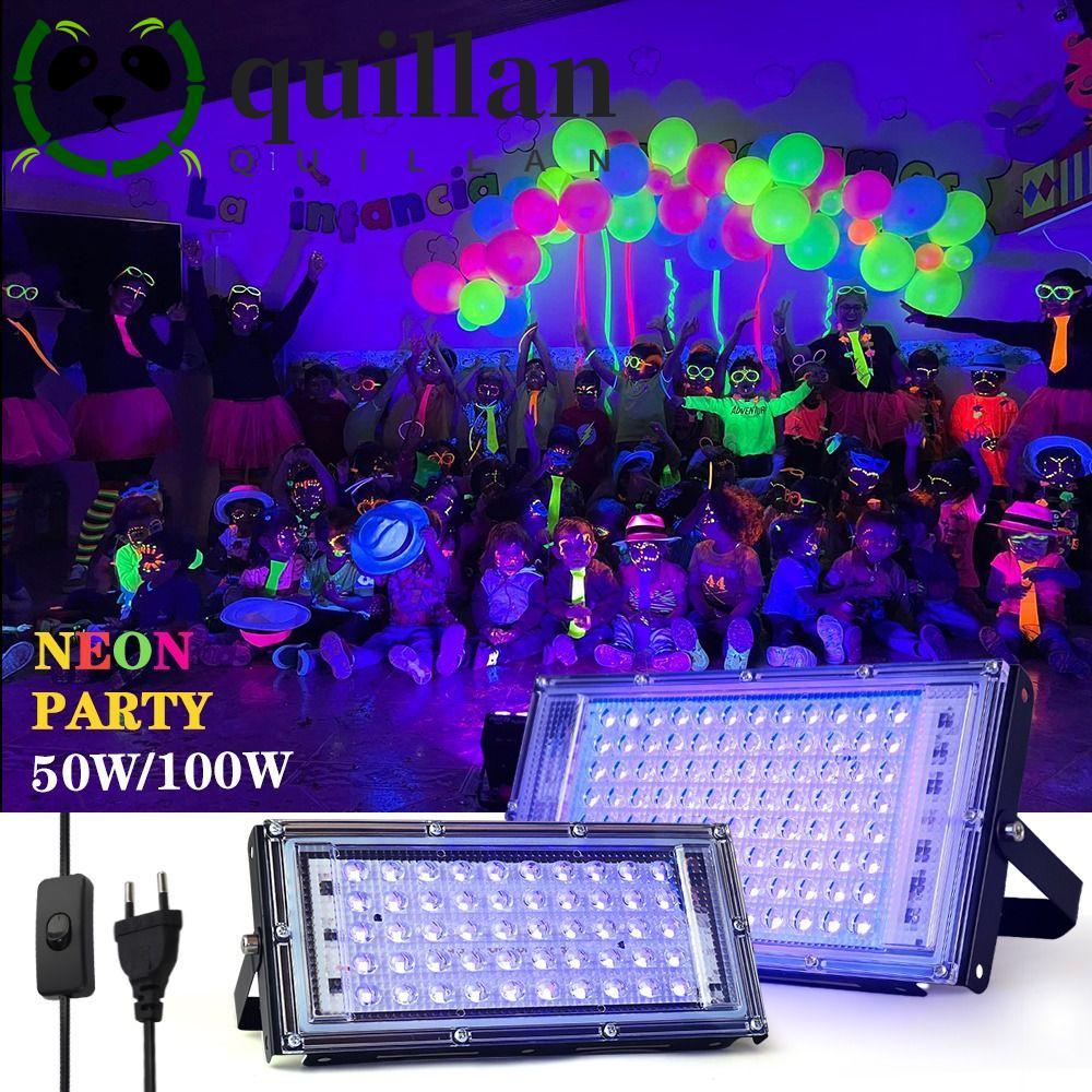 QUILLAN UV Lamp, 50W/100W Light UV Floodlight, แบบพกพา 395nm 120 Glow UV Stage Lamp Home