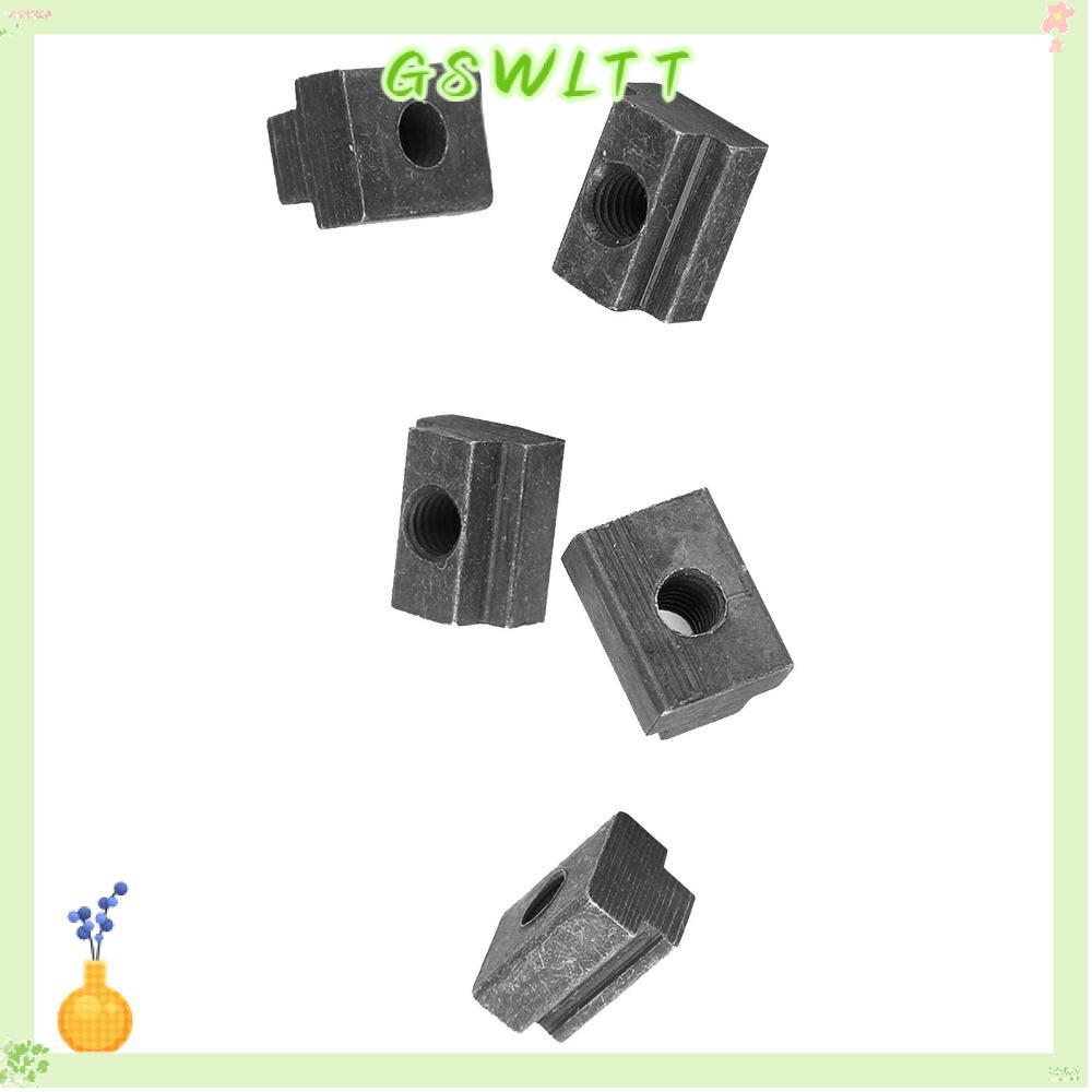GSWLTT 5 ชิ้น T Slot Nuts, เกรด 8.8 45 เหล็กคาร์บอน T-Slot Nut, M8 ด้ายสีดําออกไซด์ค้อนหัว Fastener 
