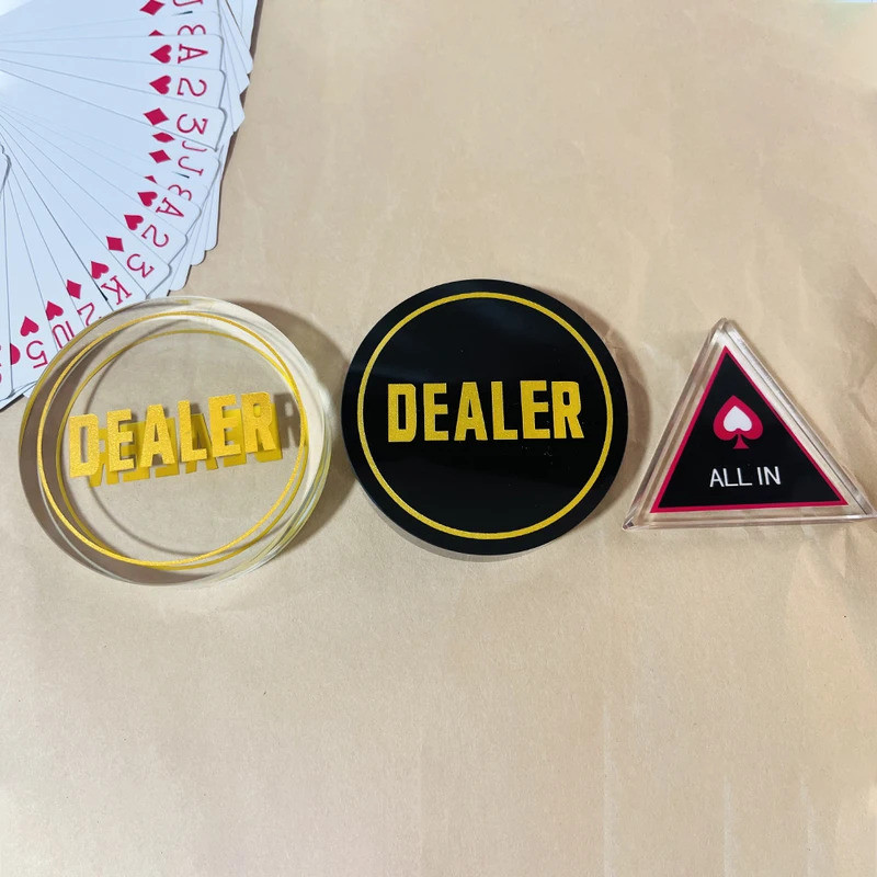 1pc  ALL IN Home Games Crystal Poker Chips Dealer Buttons Poker Chip for Poker Games /Card Games