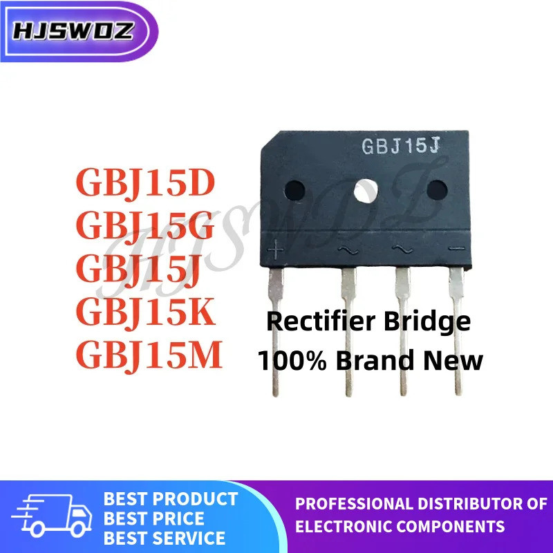 5PCS GBJ15D GBJ15G GBJ15J GBJ15K GBJ15M Rectifier Bridge Rectifier ยี่ห้อ mos ในสต็อก 2ZII