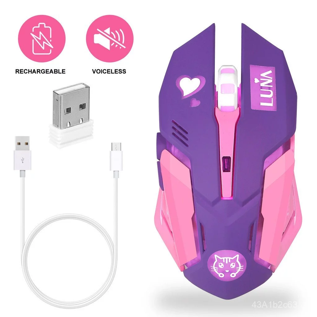เมาส์เกมมิ่งไร้สาย RGB ชาร์จไฟได้ USB thumbnail 4