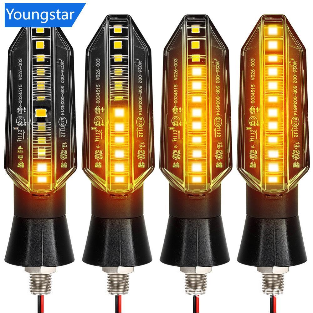 FYY 2 ชิ้น 12LED ไฟเลี้ยวรถจักรยานยนต์ไหล Amber Indicator สําหรับ Honda Kawasaki Yamaha ATV ตามลําดั