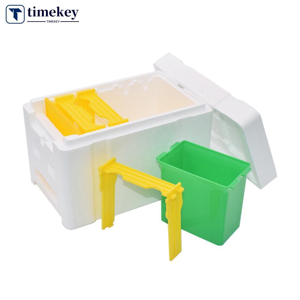 TIMEKEY Queen Bee Breeding Mating กล่องโฟม Bee Hive กล่องสวน Pollination อุปกรณ์การเลี้ยงผึ้ง G6Y4