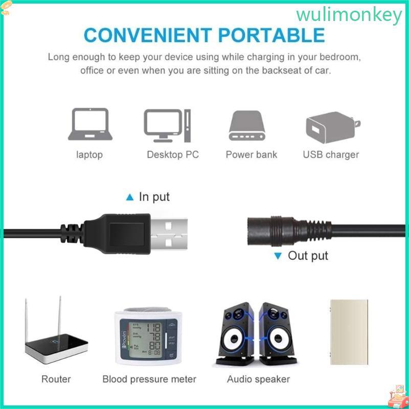 WU USB5V เป็น DC9V 12V สายแปลง USB เป็น DC9V 12V สายชาร์จพร้อมอะแดปเตอร์ 8 ตัว