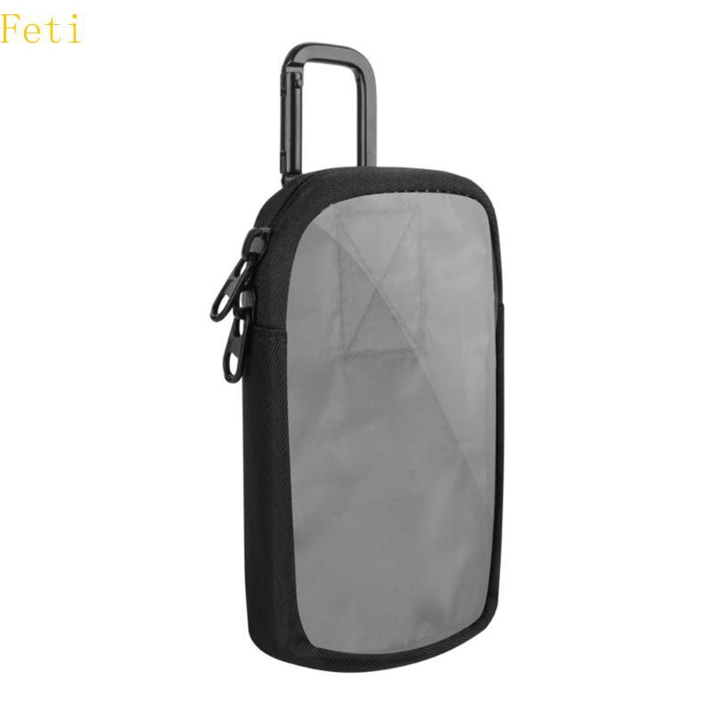 Feti Universal MP3 MP4 กระเป๋าเก็บของแบบพกพาพร้อมหน้าต่างใสและตะขอโลหะ